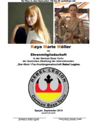 Ehrenmitglied 2019 Kaya Marie Moeller Urkunde