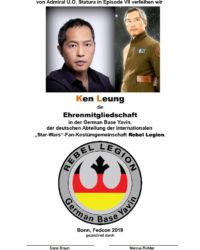 Ehrenmitglied 2019 Ken Leung Urkunde