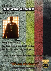 GBY Trading Card 022 Obi Wan Kenobi - Rückseite